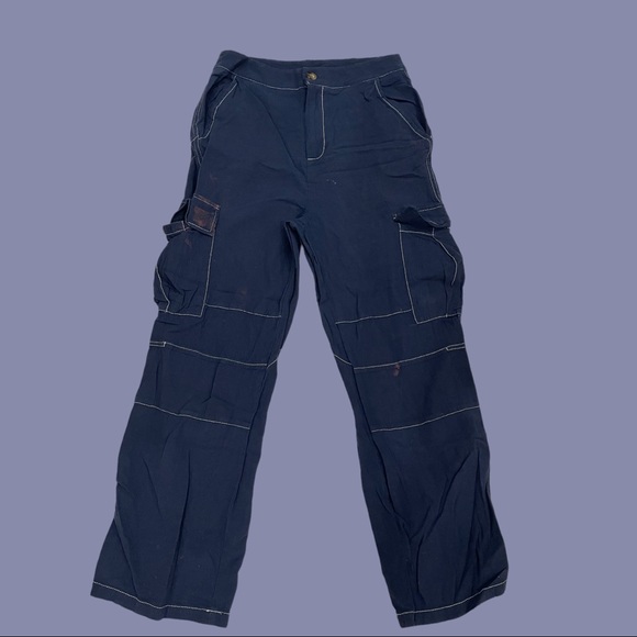 Contrast stitch navy pants - Picture 2 of 2